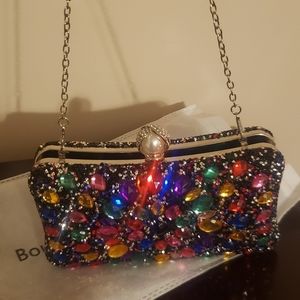 Multicolor gemstone clutch